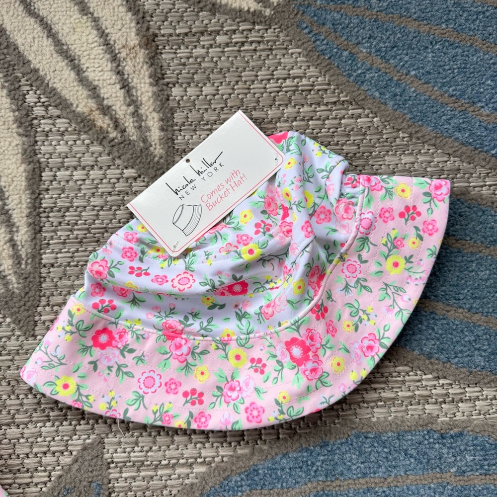 Nicole Miller NWT Toddler Girls Floral Pink 3 Piece Swim Wear‎ Size 3T - Picture 8 of 8